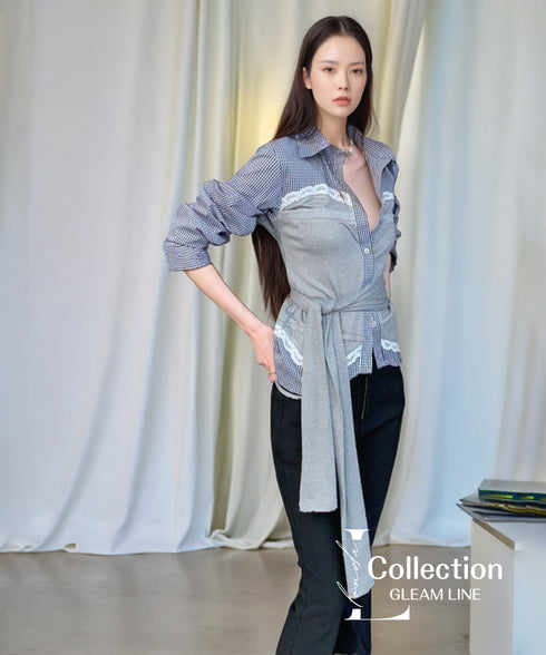 Layered Wrap Waist Blouse